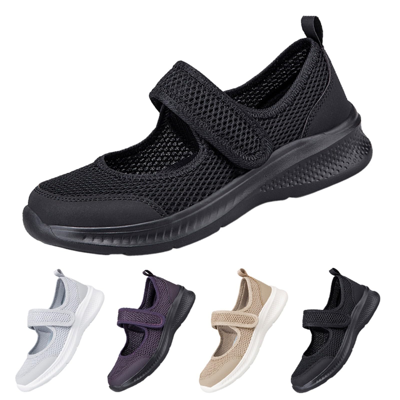 Walkingschuhe Damen Sommer Slip On Sneakers Leicht Atmungsaktive Mary Janes