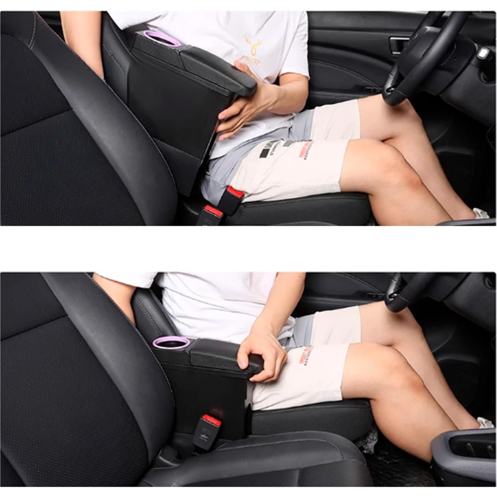 Bandeja de Silicona para Consola Reposabrazos central compatible con Leapmotor, compartimento de almacenamiento central con portavasos y guantera.(C)