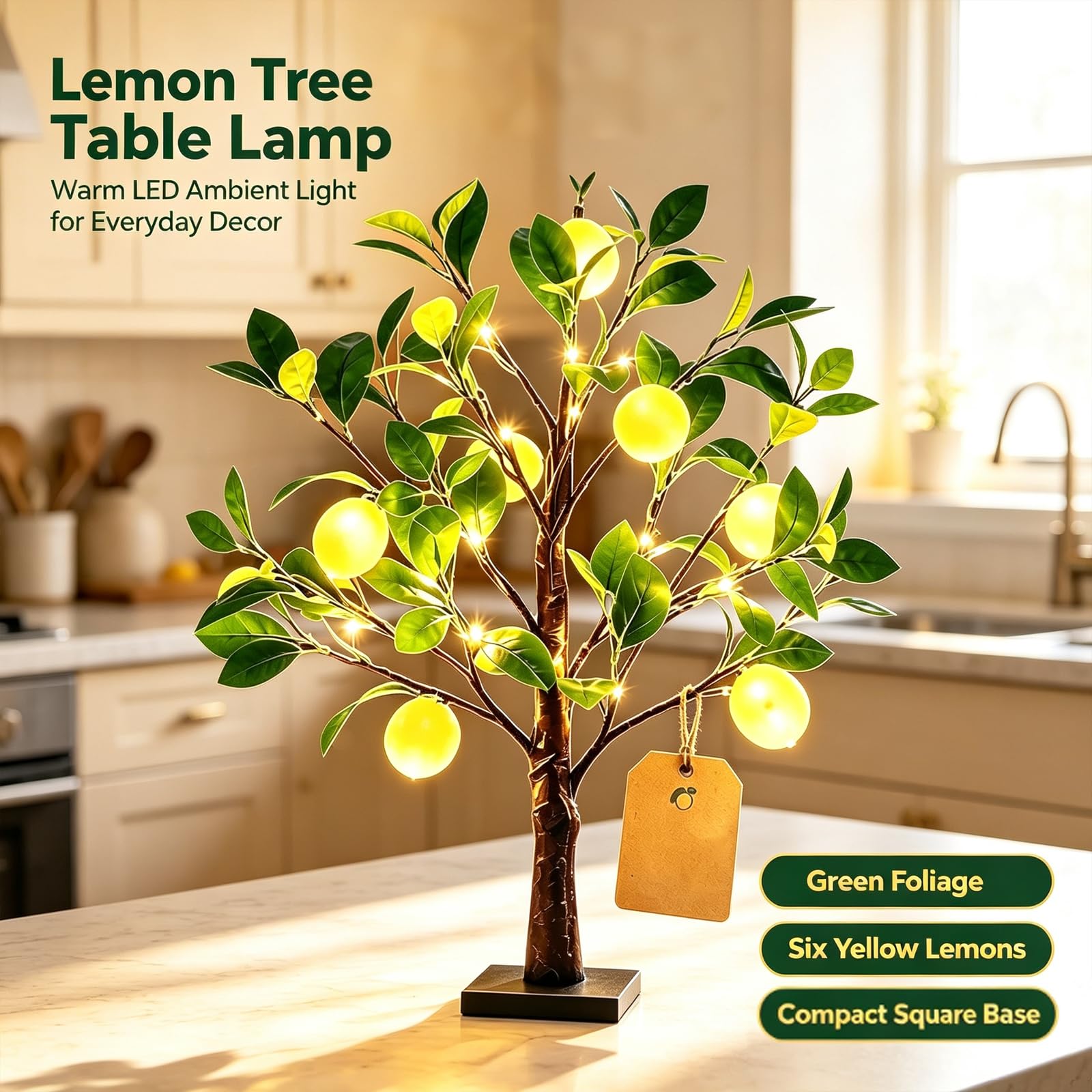 Leuchtende Zitronenbaum-Lampe, Künstlich Beleuchtete Tischlampe (2Pcs)