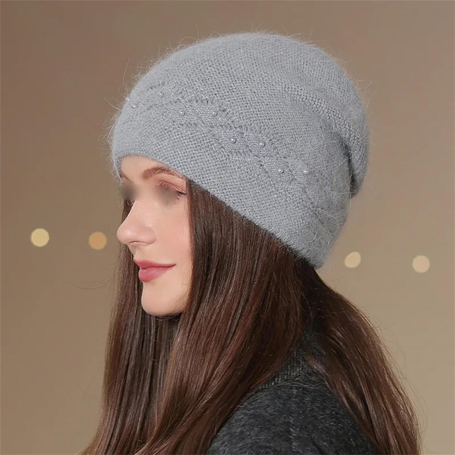Women's Winter Warm Slouchy Knitted Beanie Hat Thicken Warm Solid Color Soft Wool Hats Outdoor Casual Cold Weather Hats