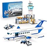 City Passenger Airplane Building Blocks Set with Plane,Airport, Terminal and Trailer Creative Building Model Toy Gift for Adults Aviation Lovers Idea 652PCS