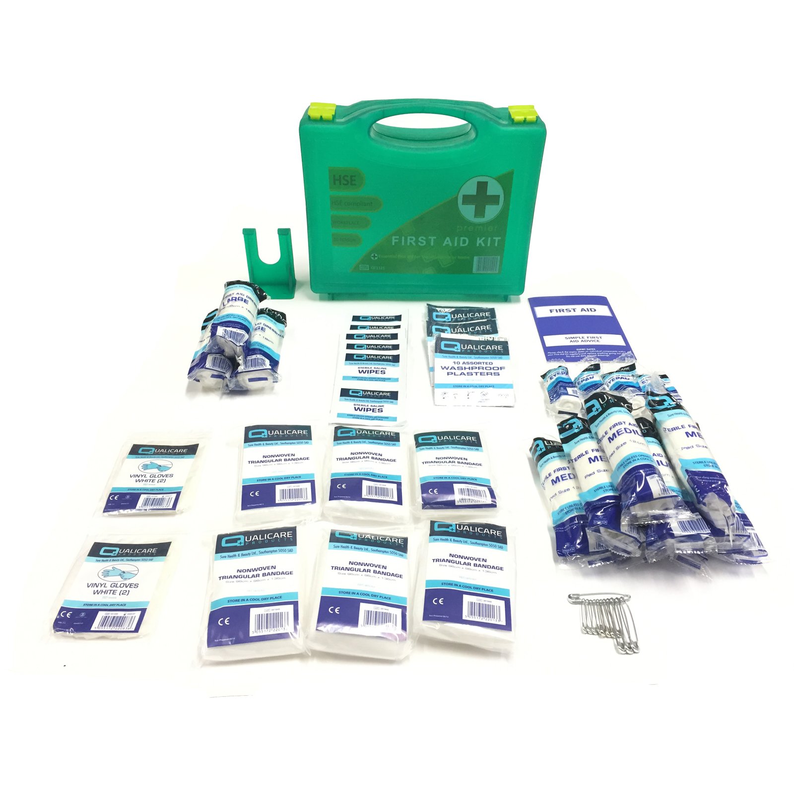 Trousse De Premiers Secours QUALICARE Pour 1-10 Personnes - Conforme HSE, Recharge Complète