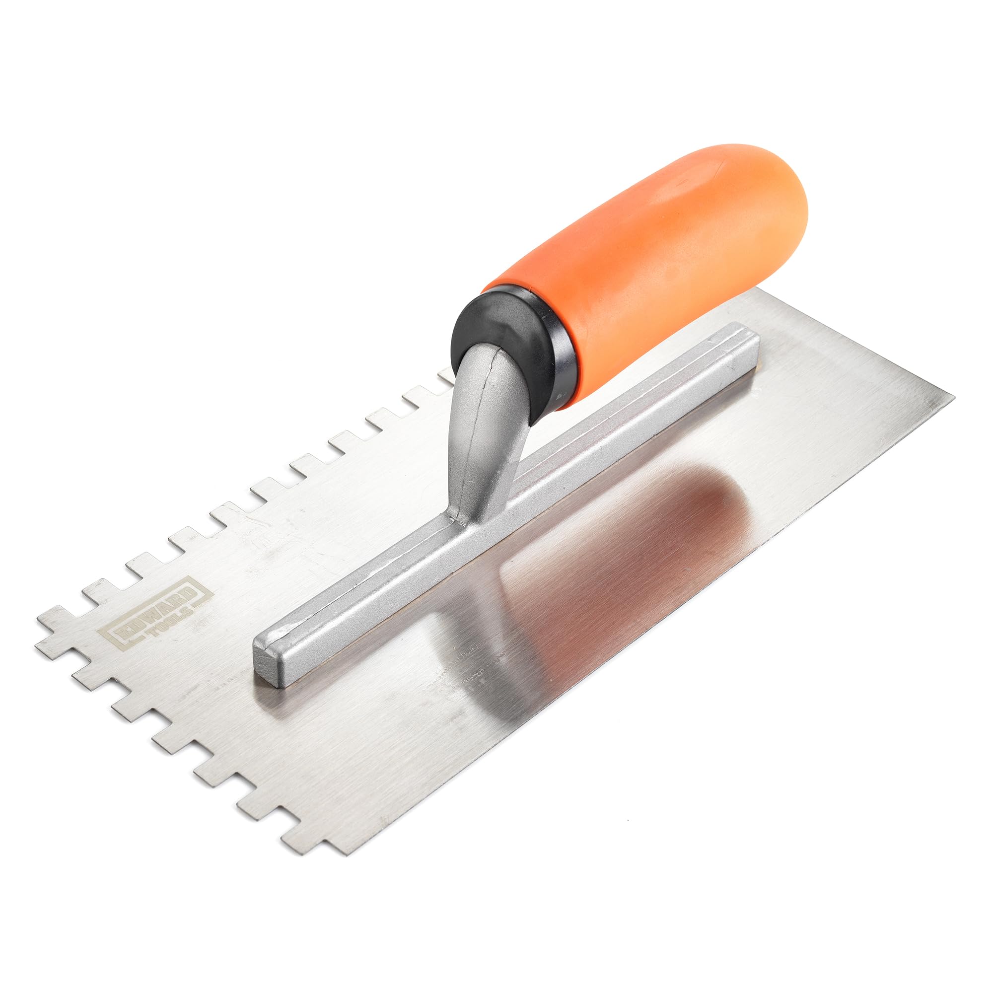 Edward Tools Paleta cuadrada para azulejos y suelos, 1/10.2 cm x 1/10.2 cm x 1/10.2 cm, paleta de acero inoxidable de grado profesional, mango ergonómico de goma cómodo, se extiende uniformemente
