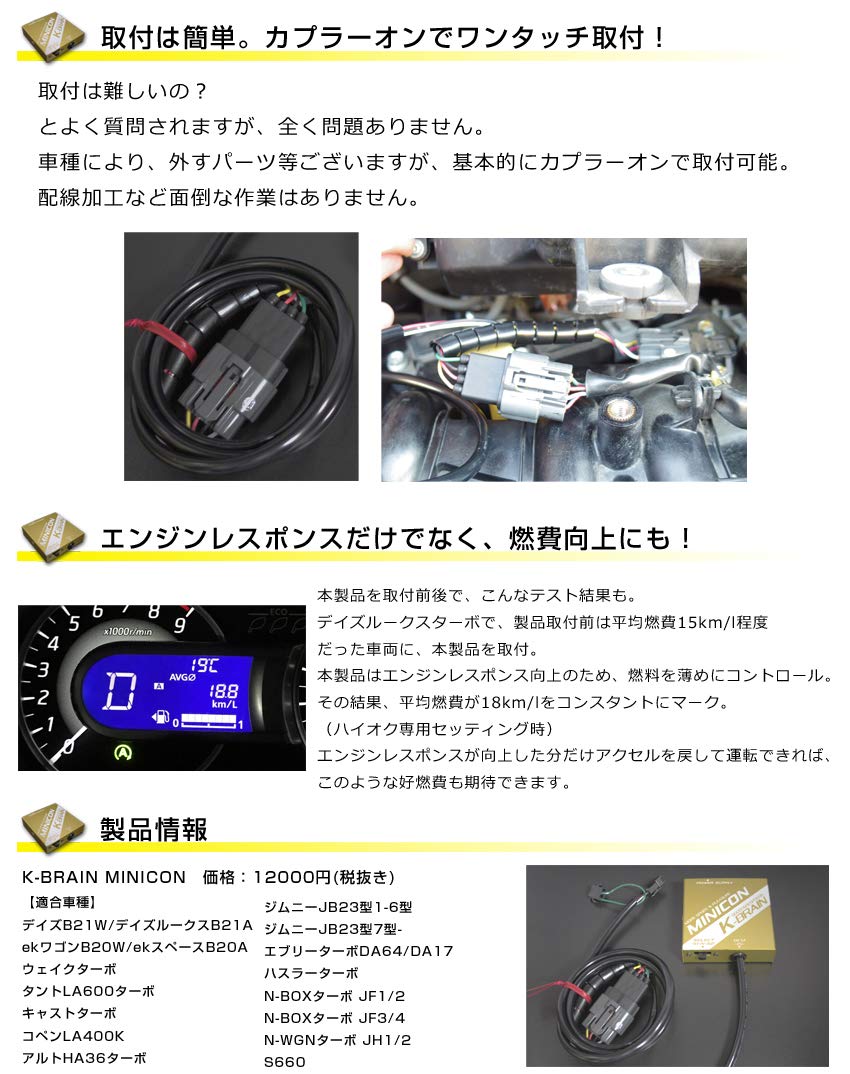 | K-BRAIN MINICON デイズ＆デイズルークス(B21W&frasl;B21A)・eK
