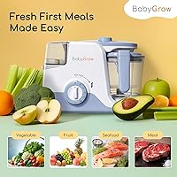 Vista 3 de BabyGrow - Máquina para hacer alimentos para bebés, vaporera y licuadora, procesador de alimentos para bebés, licuadora de puré, máquina de puré
