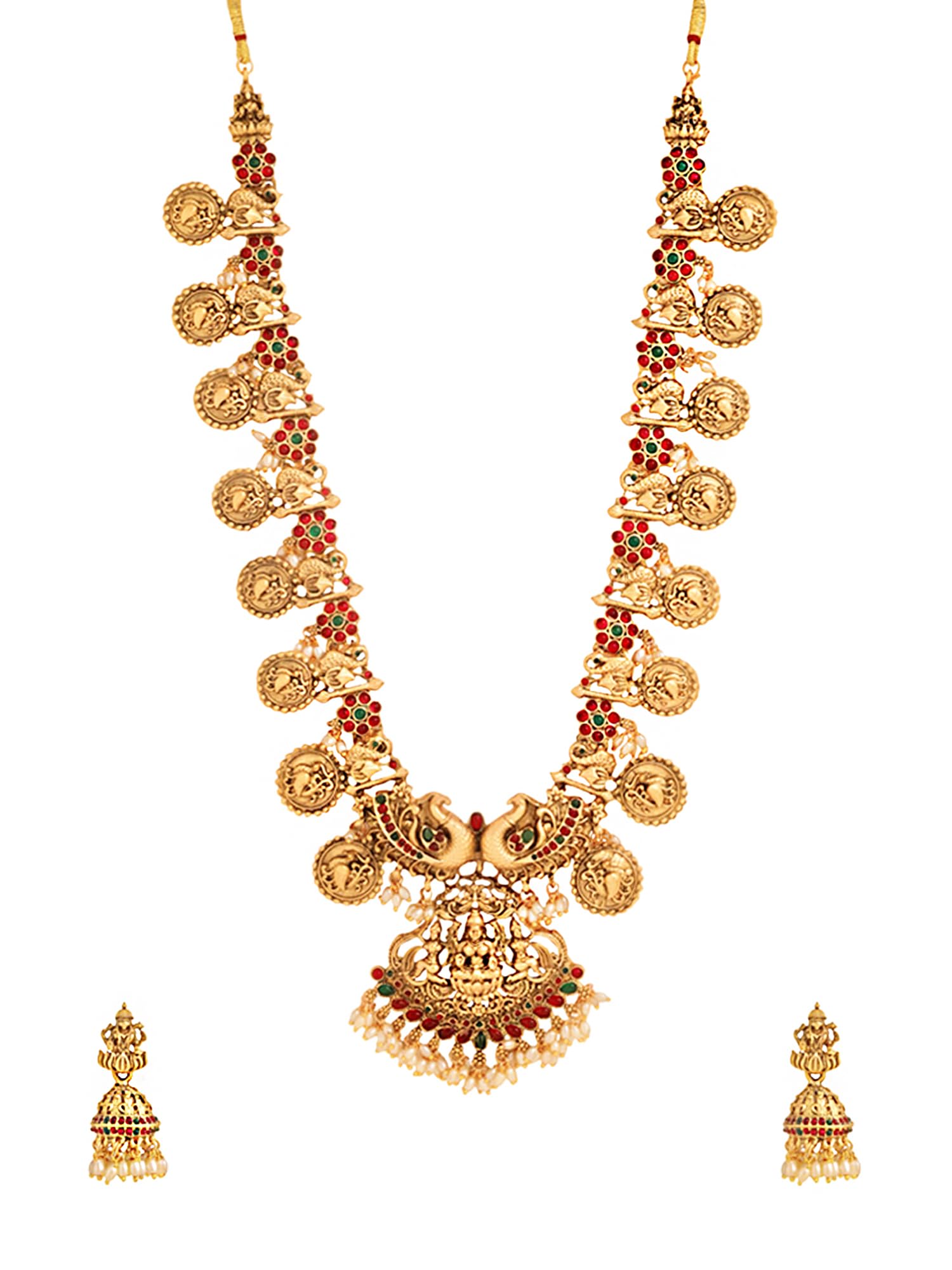 Jewellery Set For Women | Ethnic Gold Plated Long Necklace Set for Women | Traditional Temple Jewellery Sets For Girls | Birthday Gift for Girls & Women Anniversary Gift for Wife
