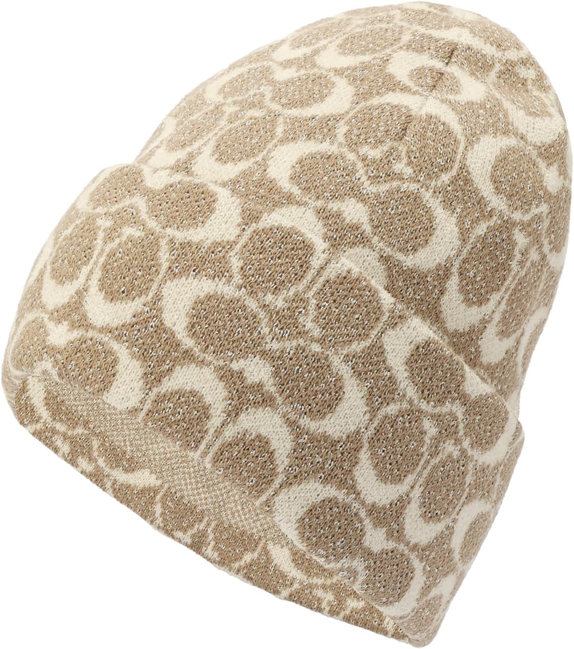 Coach Womens Metallic Signature C Knit Beanie
