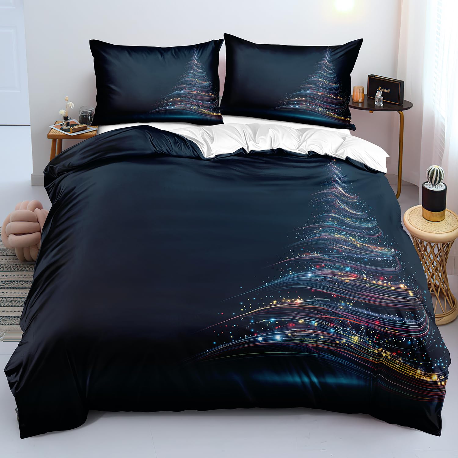 Housse de couette de Noël 140x200 idée cadeau déco de lit pour ado et adulte
