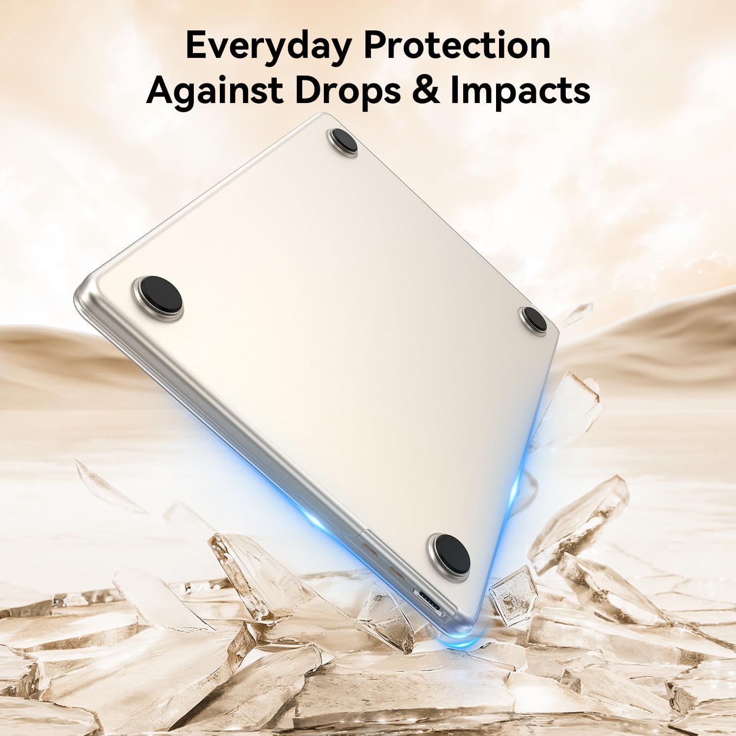 EooCoo Compatible with MacBook Air 13 inch Case M4 2026 2025-2022 M3 M2 A3240 A3113 A2681, Upgrade Matte, Scratch Resistant, Sturdy Protective Hard Shell for Mac Air 13.6 inch Case, Starlight Clear - Image 8