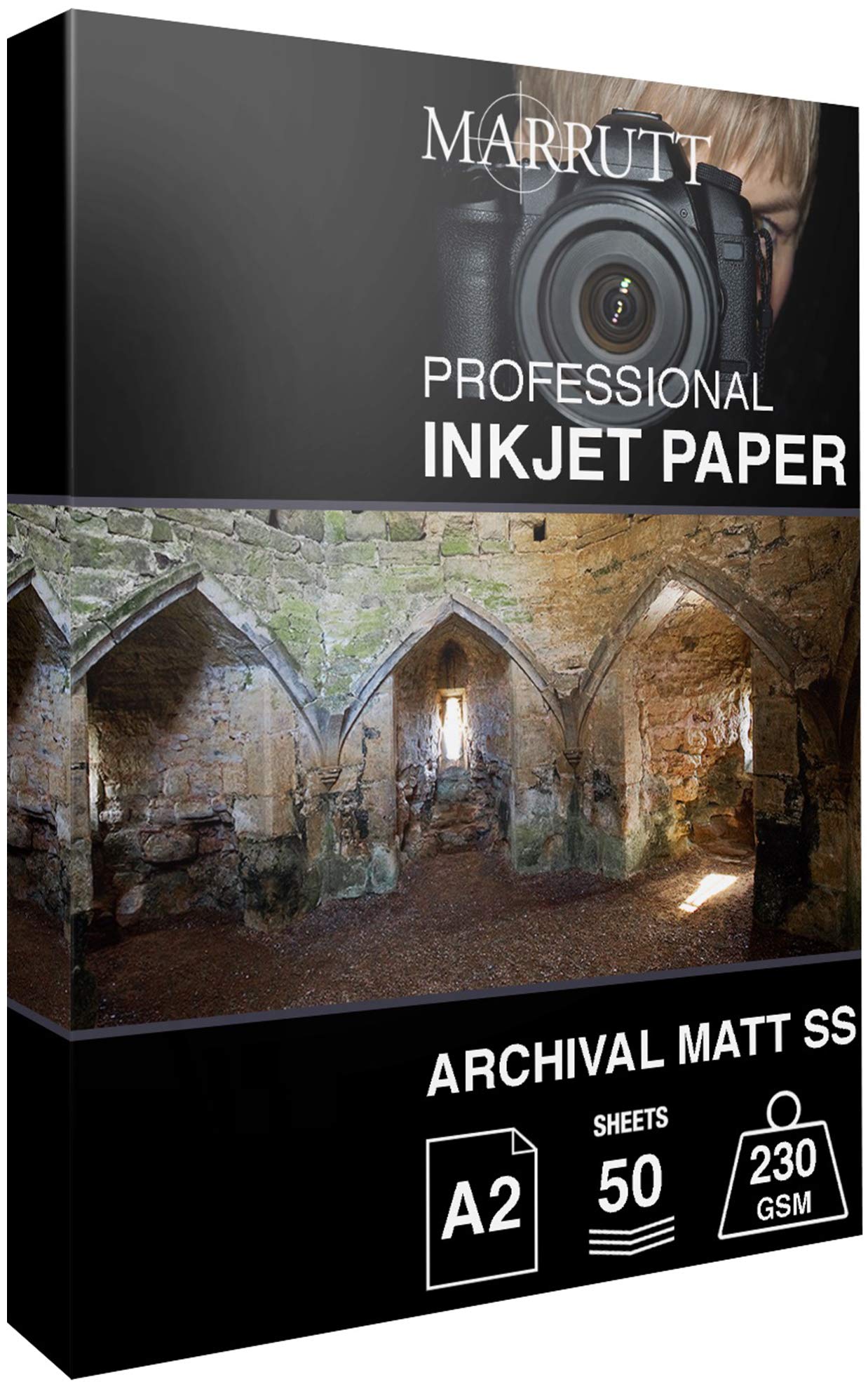 Marrutt 230gsm Archival Matt Single Sided Inkjet Photo Paper: A2-50 Sheets