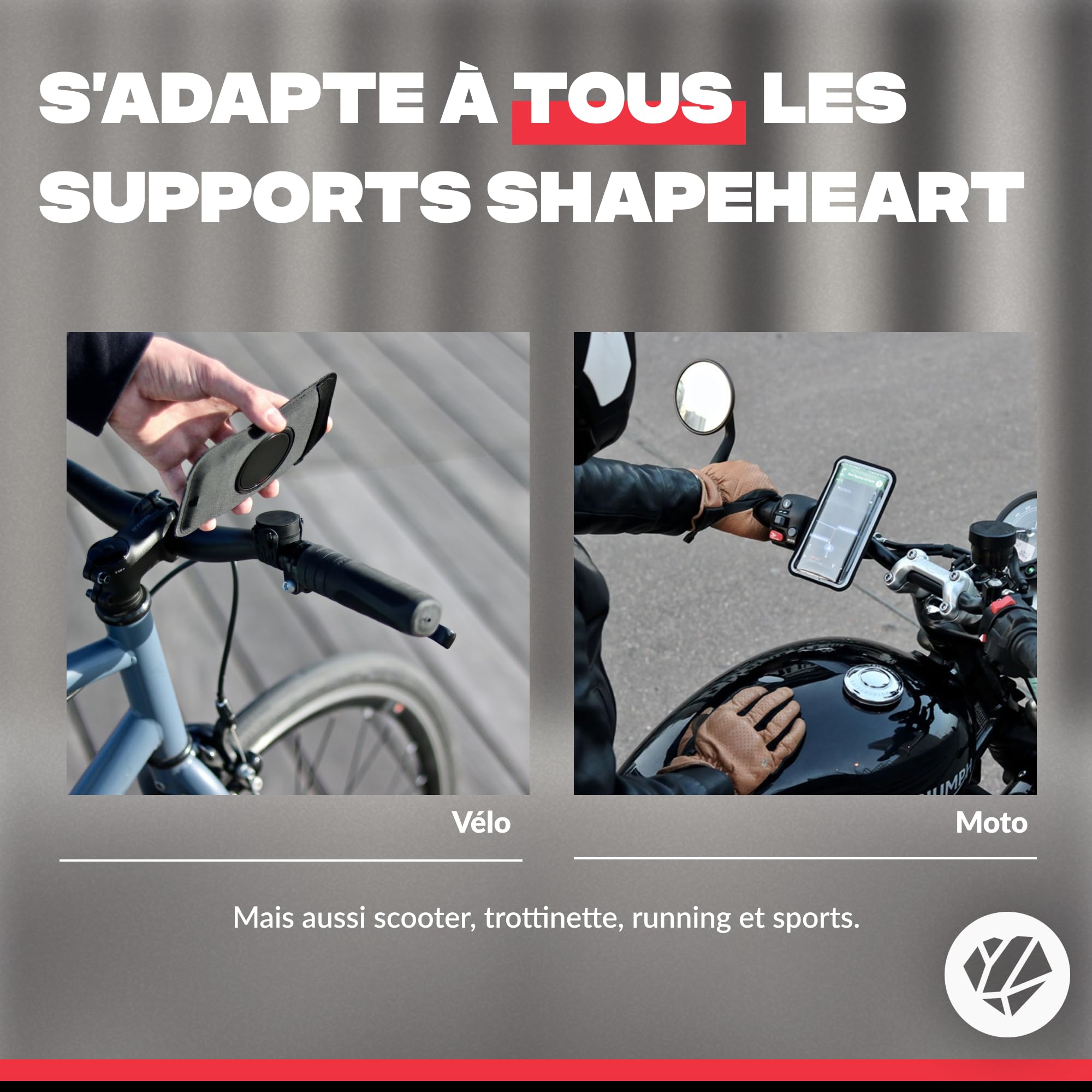 Shapeheart Pochette Téléphone Magnétique de Rechange Étanche et Tactile | Compatible tous Smartphones | Pour Support Vélo, Moto, Voiture, Brassard et Ceinture | Clap et Retrait 1 Geste | Weatherproof