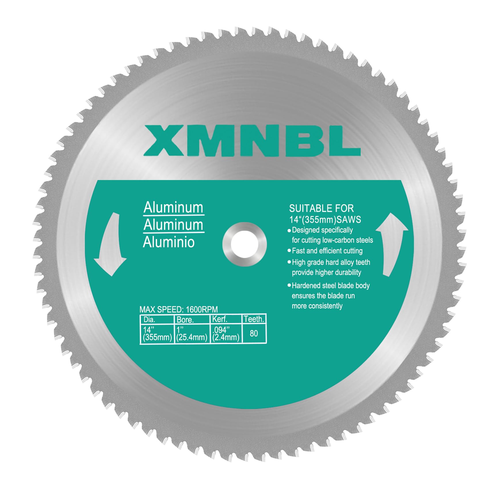 14 Inch 80 Teeth Aluminium Cutting Blade,Replacement for Evolution 14 Inch 80 Teeth Aluminium Cutting Blade,Compatible with Evolution S355CPSL,S380CPS