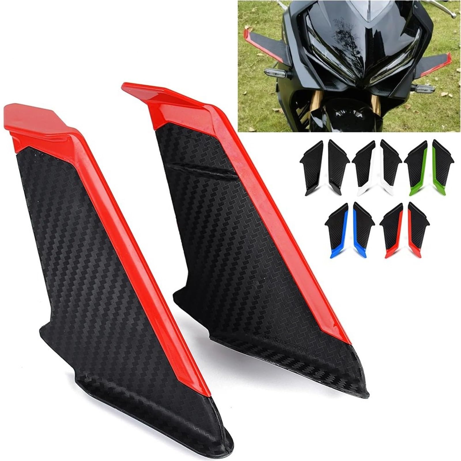 Front Bumper Splitter dachowy Pasuje do HONDA CBR600 CBR650R CBR1000 CBR300R CBR650F CBR50 Przednia owiewka, aerodynamiczne skrzydełka, boczne spojlery