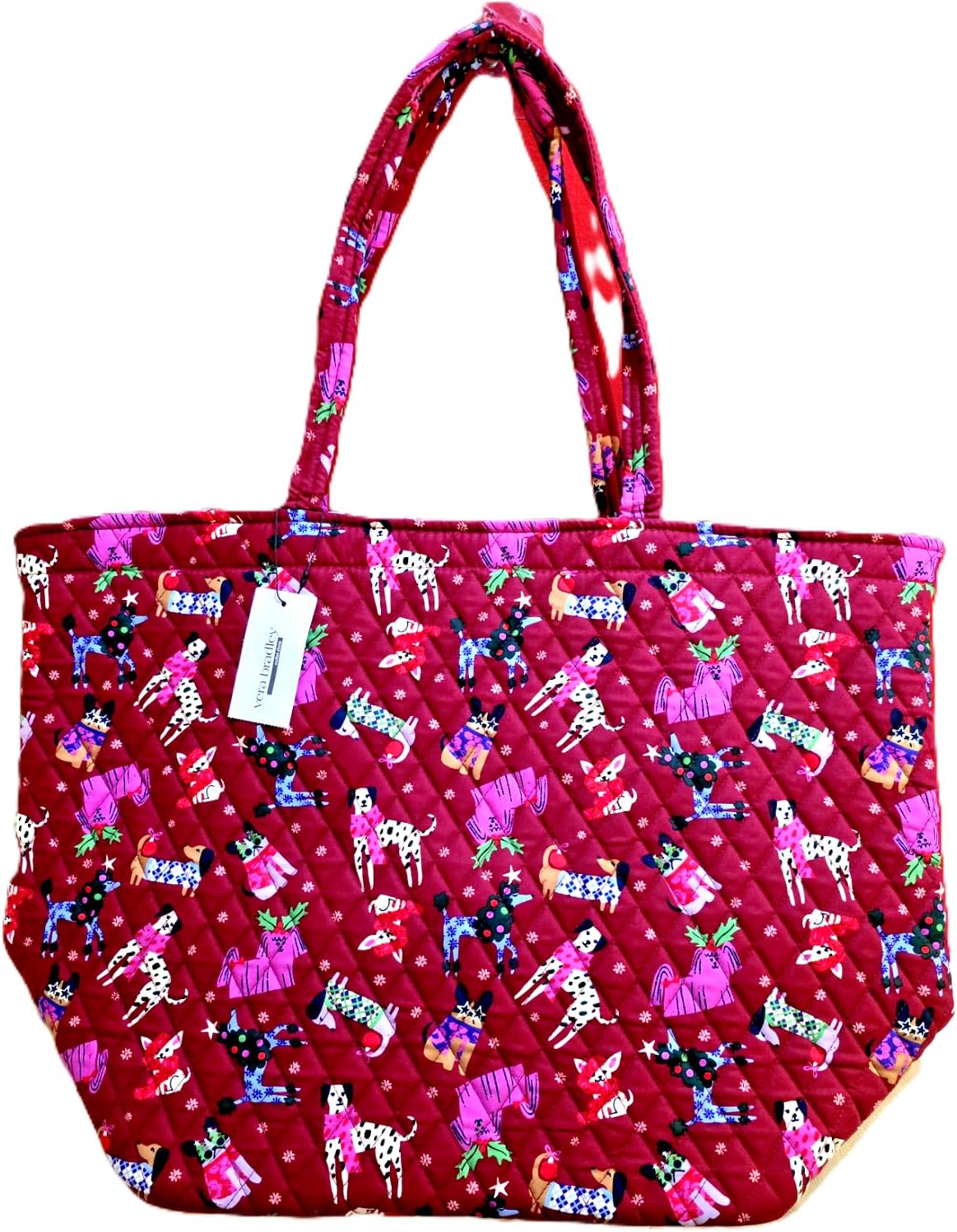 Vera Bradley Essential Grand Tote Bag Holiday Hounds