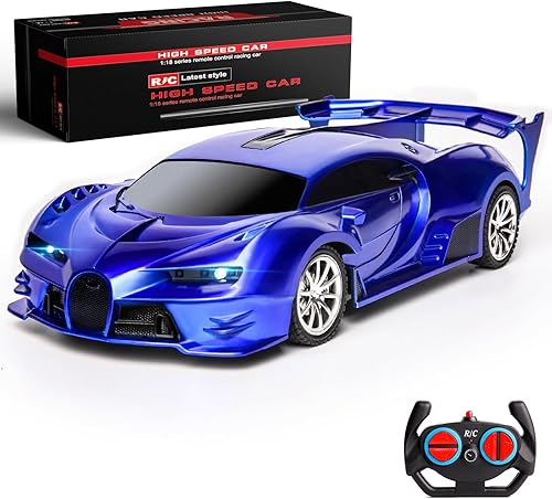 KULARIWORLD Auto a control remoto 118 recargable de alta velocidad RC Cars Juguetes para niños y niñas, vehículos de carreras Hobby con faro