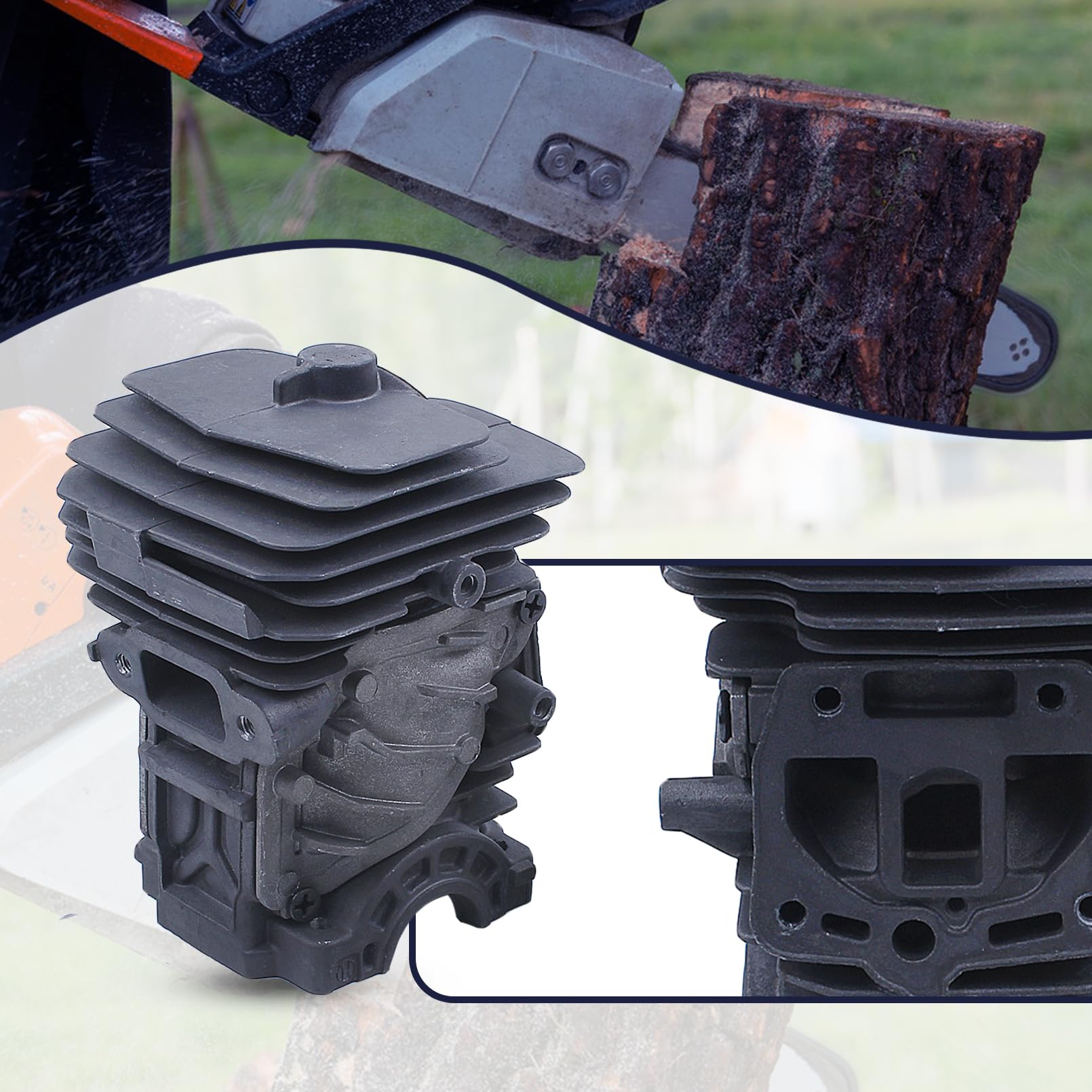 Kit de Bombilla de Filtro de Aire de pistón de Cilindro 44Mm, para Motosierra para Stihl Ms251, 1143 020 1207,1143-020-1207,