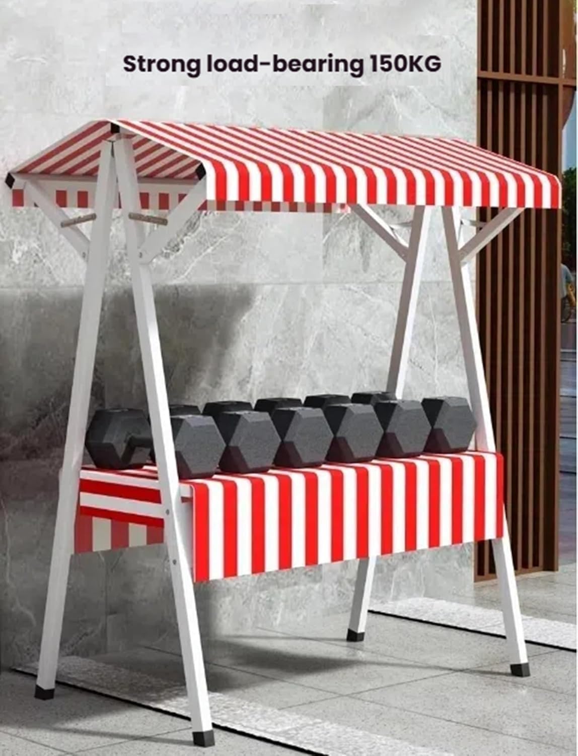 Carrelli per bancarelle del Mercato, carretto Mobile per Cibo da Strada con Ruote, espositore per bancarelle del Mercato all'aperto, Ripiani modulari, Pronto per Cibo da Strada (Giallo, 130x