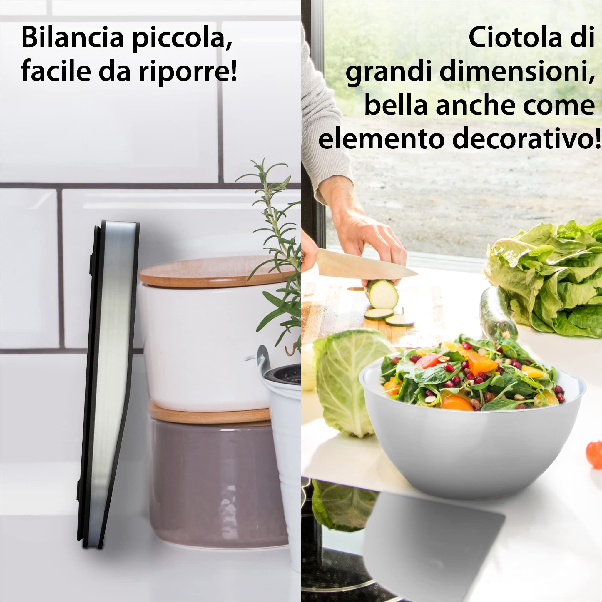 ADE Bilancia da Cucina Digitale con Vasca - Bilancia da Cucina Tosca | Bilancia Elettronica con Vasca Inox Estraibile | 5 kg Acciaio inox