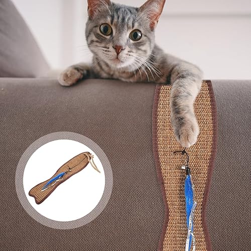 Miniatura 3 de Mipcase Alfombrilla de sisal en forma de pez, juguete de garras para gato, juguete para rascar, rascador de garra de gato, alfombrilla de alfombra
