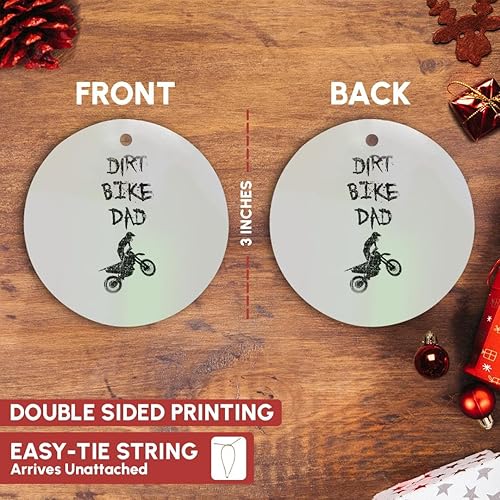 Miniatura 10 de 3dRose Adorno de copo de nieve  Dirt Bike Dad Motocross Enduro Biker Grunge Design  3 pulgadas (ORN_293419_1)