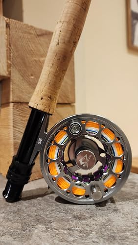 Piscifun Sword Fly Fishing Reel with Line, Pre-Loaded CNC-Machined Aluminum Alloy Fly Reel, Light Weight and Corrosion Resistance Design, 3/4wt Black Sports & Outdoors
