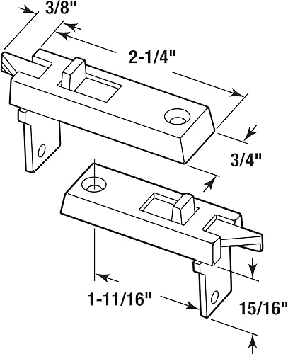 Miniatura 4 de Prime-Line F 2628 - Par de pestillos de vinilo de repuesto con resorte para ventana, centro de agujeros de 1-1116 pulgadas, negro (paquete