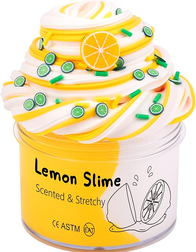 NonSticky Lemon Butter Slime, Soft Scented and Stretchy