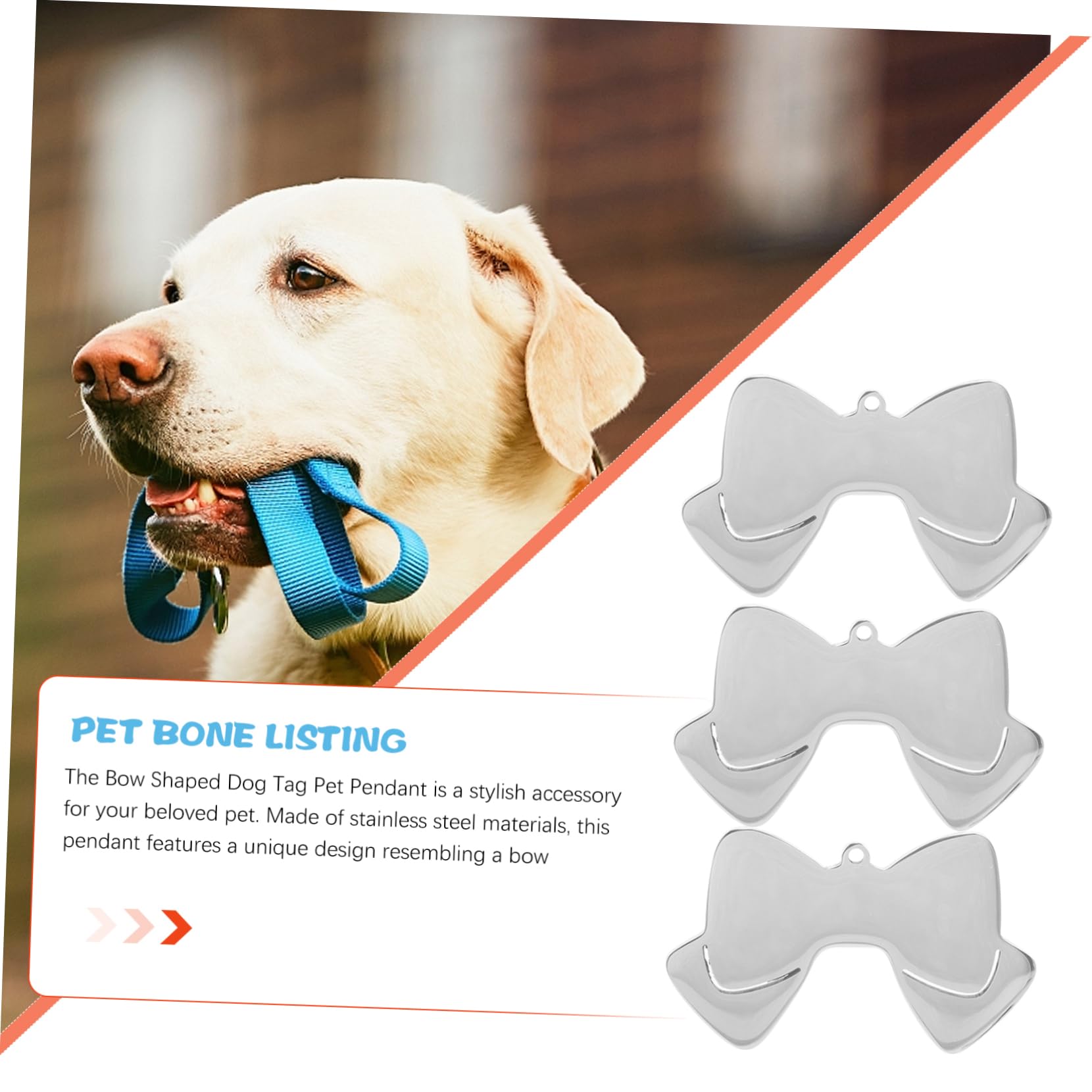 HEMOTON Etiquetas De Identificación Para Mascotas Inoxidable Con Diseño De Lazo Personalizables Con Nombre Teléfono Placas Para Perros Y Gatos Para Collar Compacto 10 Piezas X 5