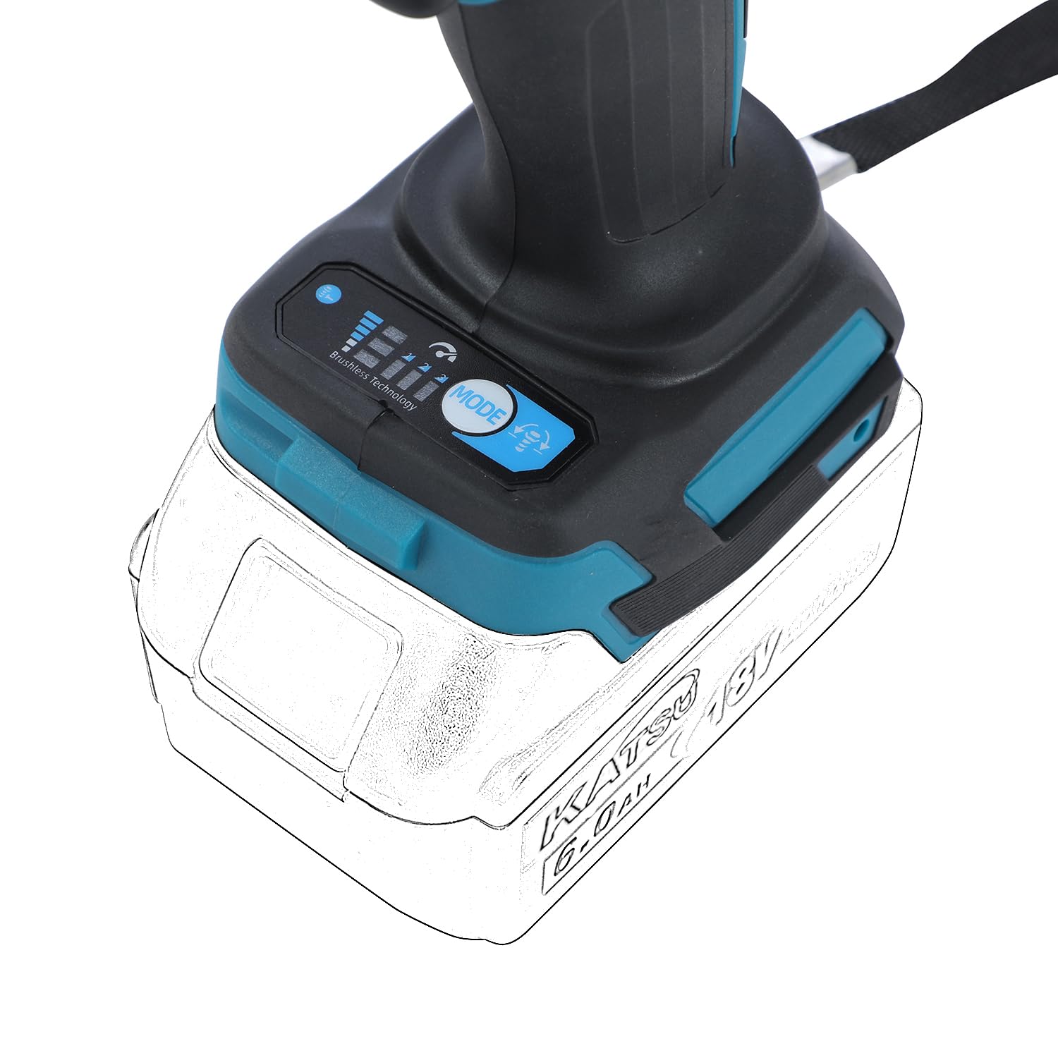 KATSU FIT-BAT Llave de impacto inalámbrica sin escobillas de 21 V, 1/2 pulgada, 700 N.M, llave de impacto eléctrica con batería de alto par con motor sin escobillas, sin batería ni cargador 102471
