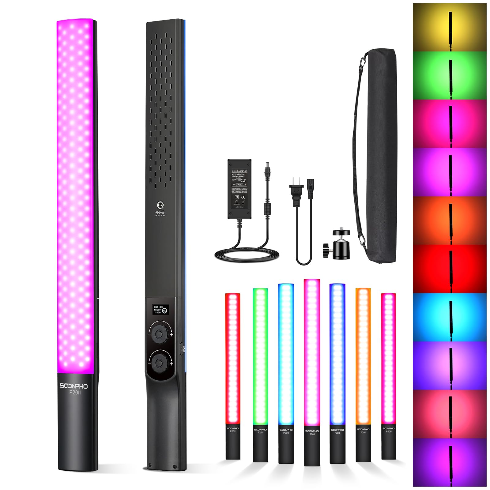 soonpho Soonpho Video Light Stick Tubo luminoso LED RGB per Studio 2500K-8500K CRI≥97 TLCI≥97