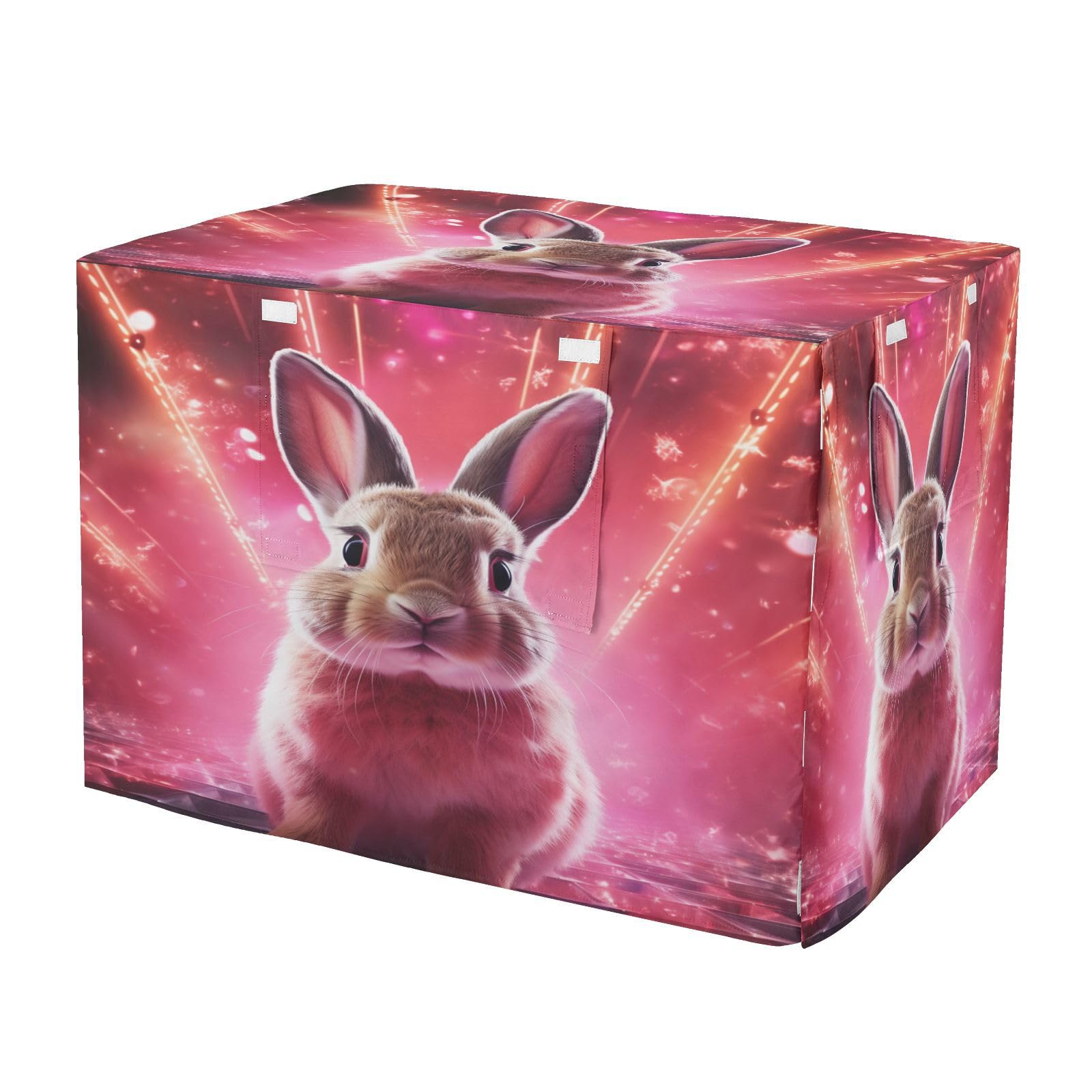 Housse imperméable pour cage chien et chat design lapin de lumière rouge
