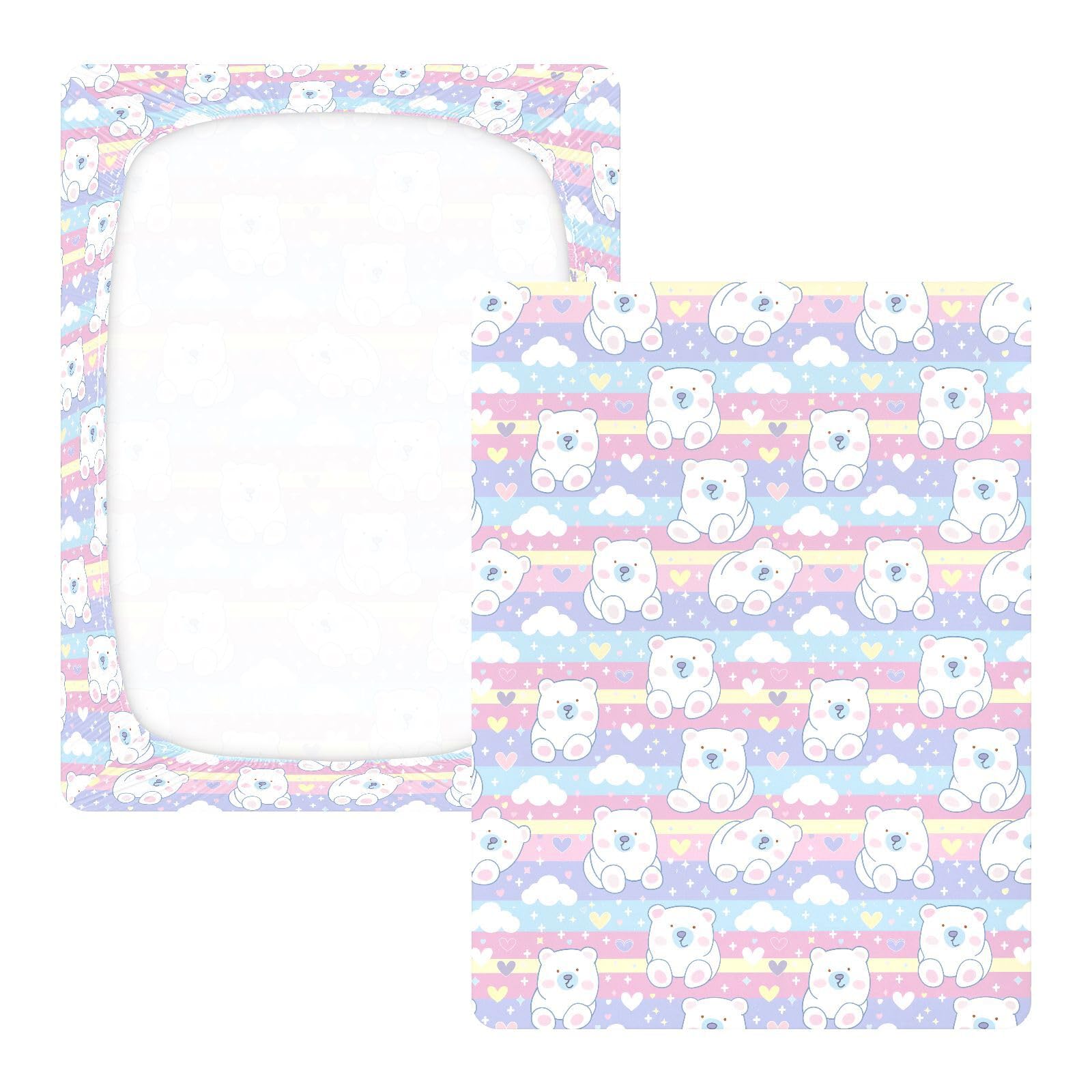 Polar Bear - Sábanas de algodón para cuna de bebé, sábanas de muselina suaves y cómodas, 1 paquete