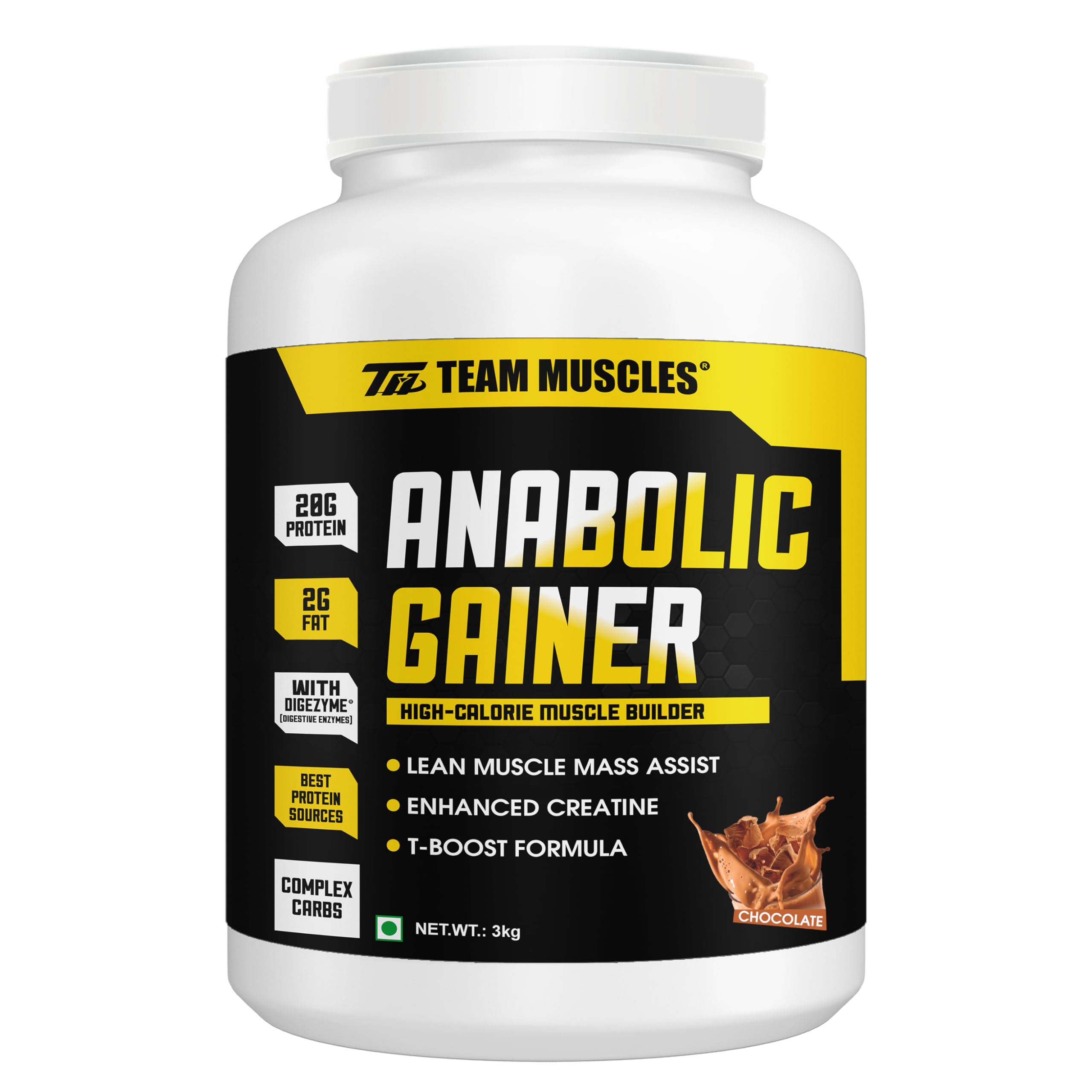 Team Muscles Anabolic Gainer-3 Kg Mass Gainer Weight Gainer (Chocolate, PO1) (B0CP24WBQ3) Amazon Price History, Amazon Price Tracker