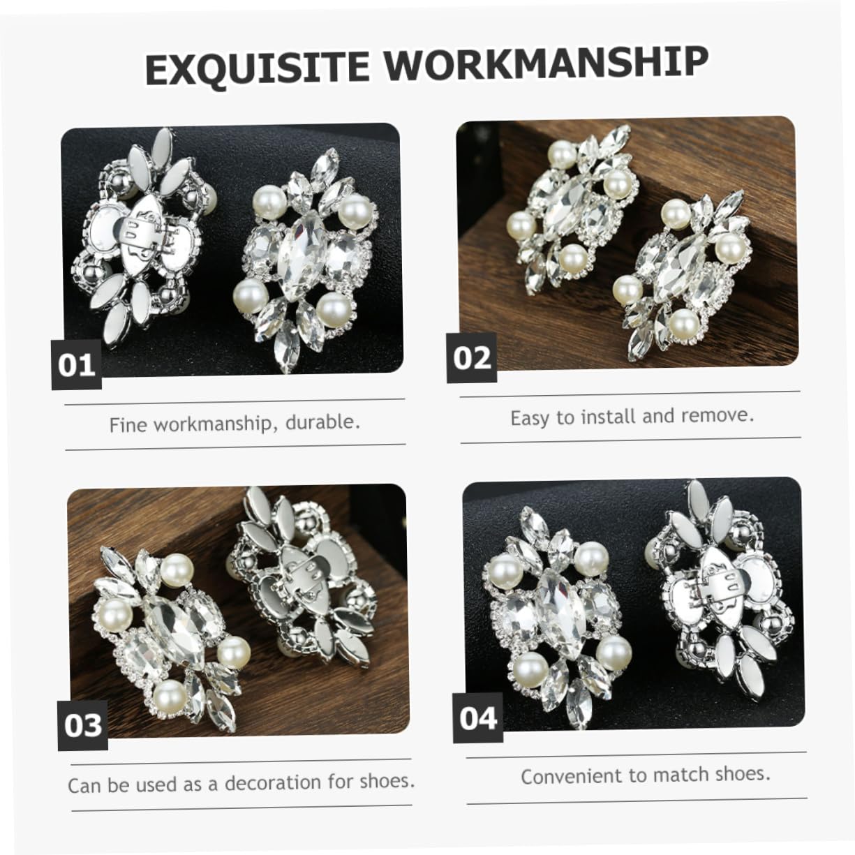 PACKOVE Fibbia Per Scarpe Da Sposa Fermagli Per Scarpe Strass Scarpa Ornamenti Nuziali Ciondoli Per Di Perle Ornamenti Di Perle Fermagli Per Fibbie Per Addominali