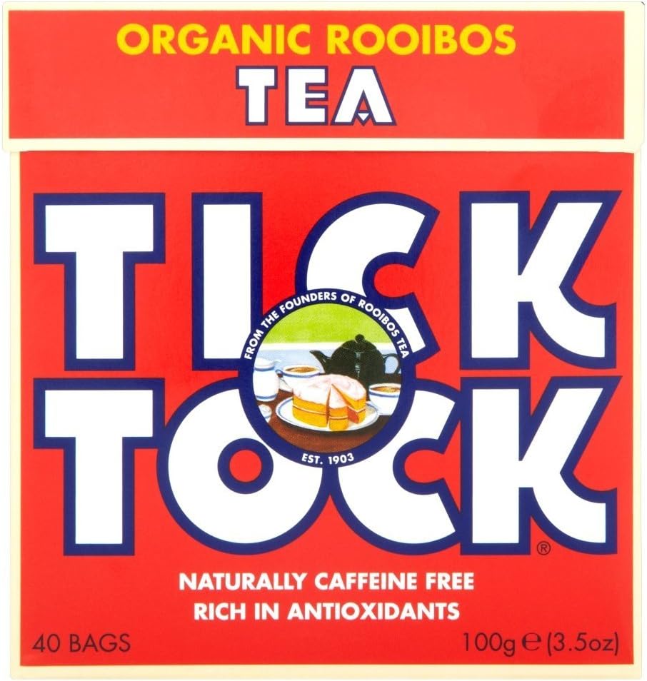 Tick Tock Original Organic Rooibos Tea Bags 40 per pack Pack of 2