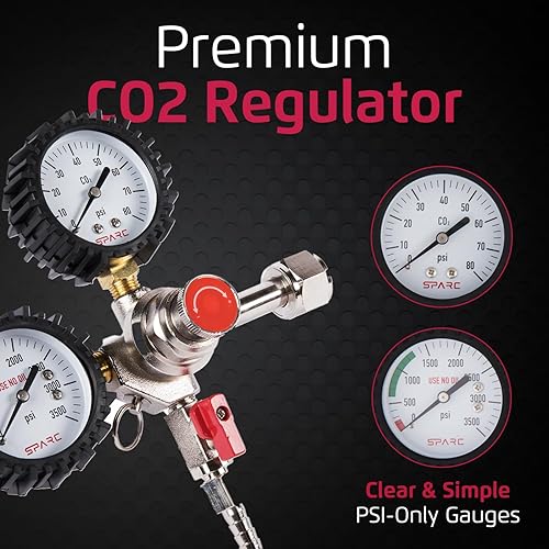 Miniatura 2 de SPARC Gen2 Regulador de CO2 Premium para Kegerator - Regulador de barril C02 para cerveza, refrescos, barras, kombucha con válvula de alivio de