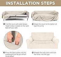 Vista 5 de Peryiter Juego de 2 Fundas para Sofá de Dos Plazas, Fundas Elásticas para Muebles de Sala de Estar, Funda para Sillón con Brazos, Ajuste Perfecto