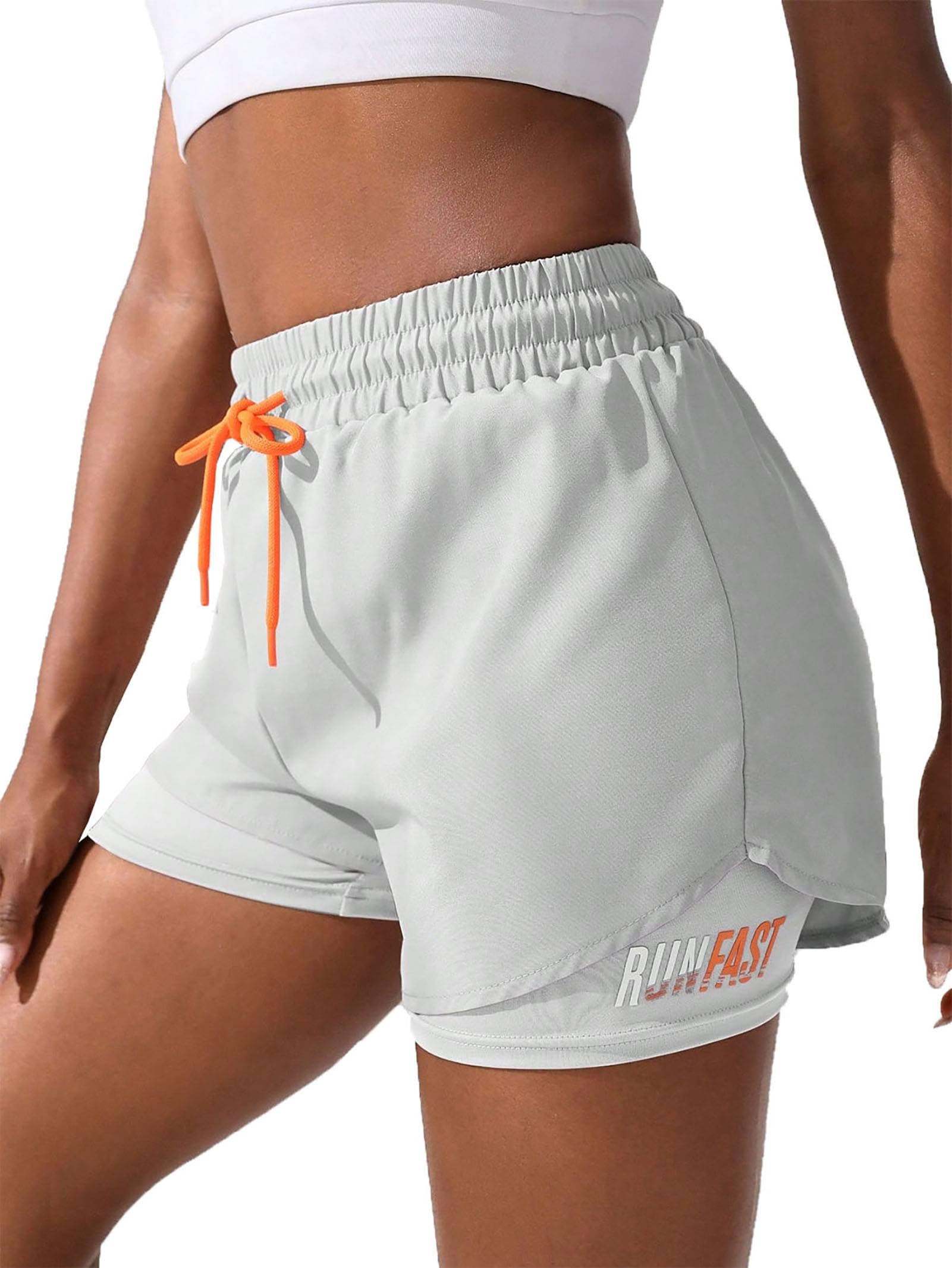 YOAKUKA Women's 2 in 1 Workout Shorts Gym Workout Yoga Running Biker Tennis Skirts Clothes Summer