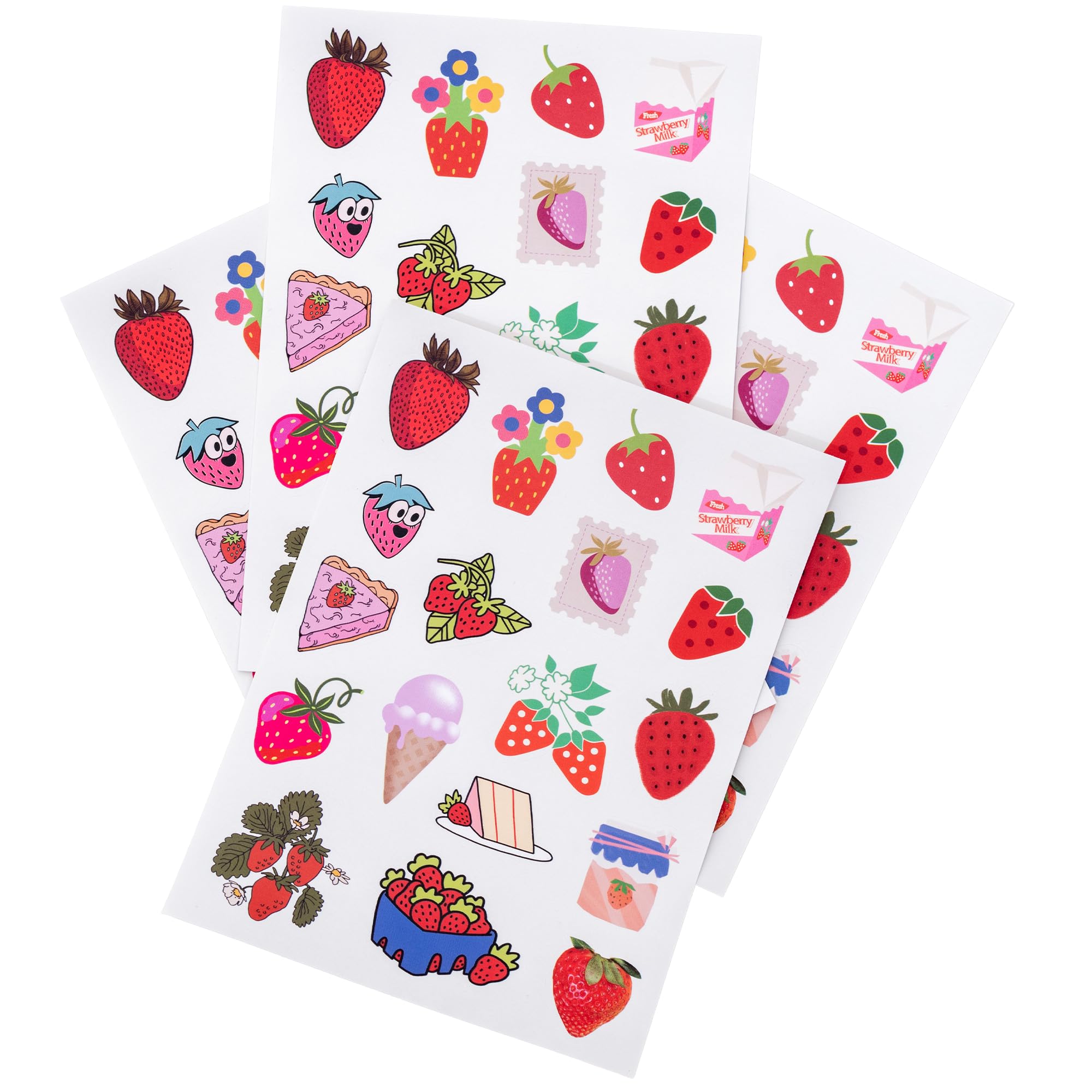 ban.do Strawberry Scented Stickers, 72 Fruit Theme Matte Stickers (Strawberries)