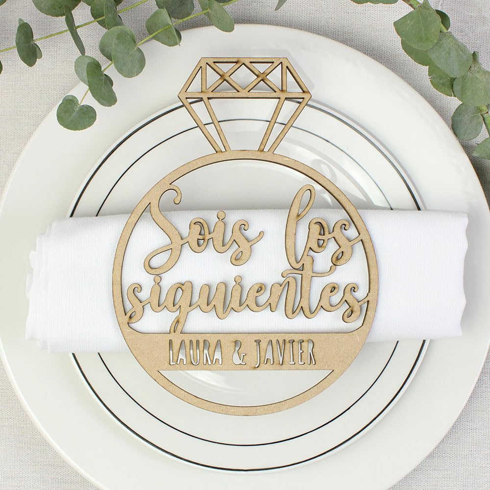 Genérico Anillo de Madera Personalizado Sois los Siguientes para Inivitados Boda