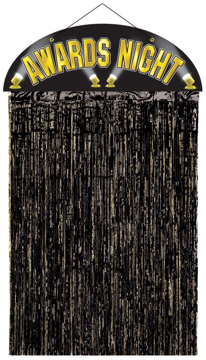 Beistle Black/Gold Awards Night Door Curtain, Package Of 1, 50119
