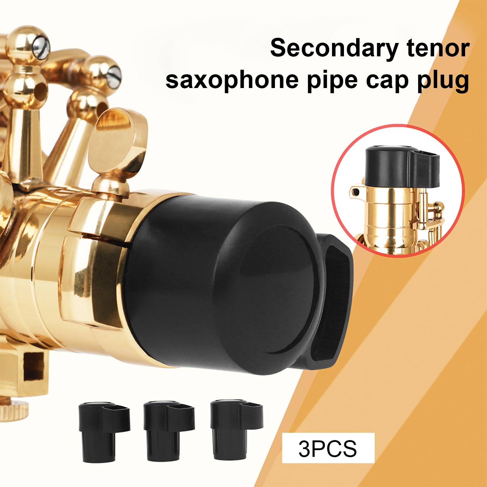 Lot de 3 capuchons d'extrémité pour saxophone ténor, instrument de saxophone ténor, protection de clé pour protection et stabilité