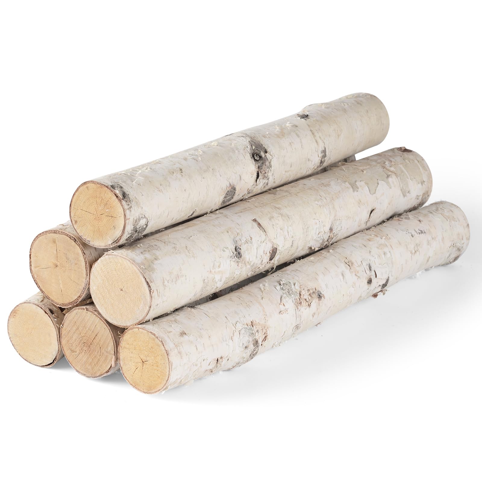 Birch Logs 6Pack Birch Wood for Fireplace Decor/DIY Natural Gas Fireplace Fire logs Fireplace Wood Logs for Decor,DIY, Crafts, Fire Pit