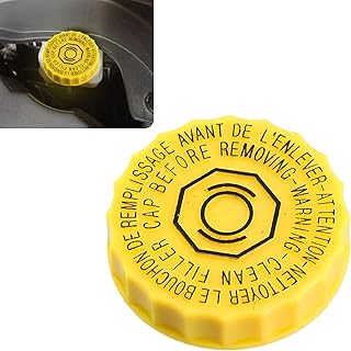 1PCS Brake Fluid Cap, Standard Master Cylinder Filler Cap Replacement OEM#4683656AB, Yellow Brake Reservoir Caps for Jeep Wrangler 2001-2017 Dodge Ram 1500 2500 3500