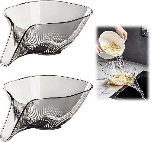 Cesta de drenaje multifuncional, cuenco de lavado 4 en 1 para quinua con escurridor lateral, colador pequeño para limpiar frutas, verduras y