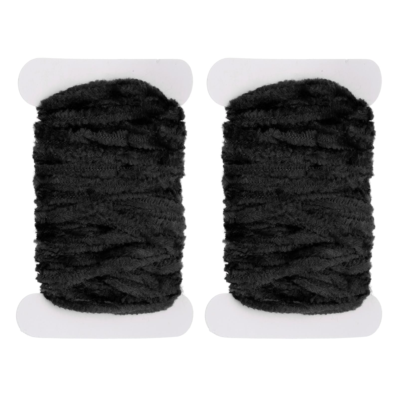 PATIKIL Chenille Fly Tying Total 10 M, 2 Pack Rayon Chenille Fly Tying Materials Line Fly Thread Supplies for Making Fishing Hook Jig Making Fly Patterns Fishing, Black