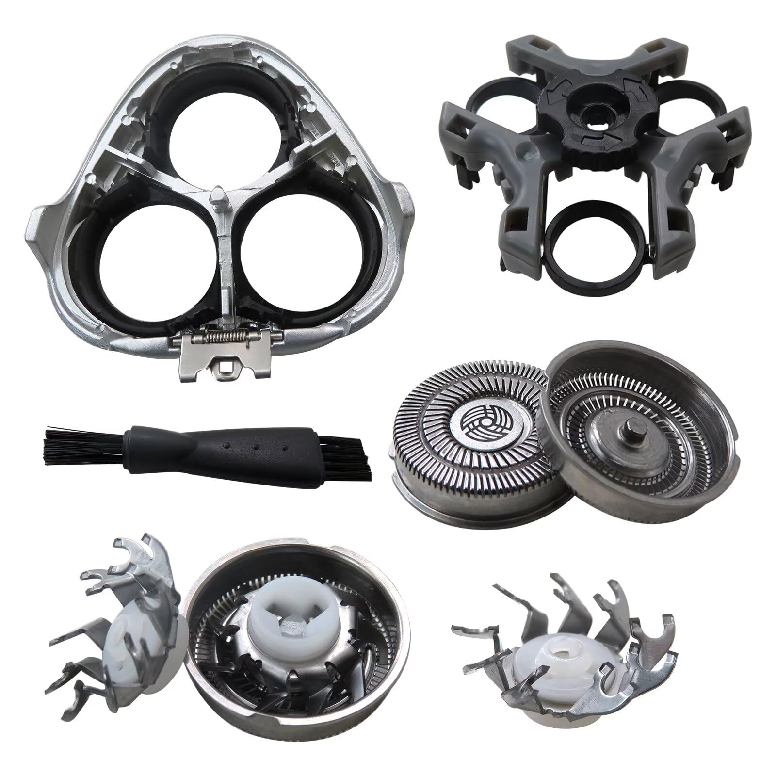 Replacement Shaver Head with 3-Blades Compatible for all Sweet-LF Waterproof Electric Razor SWS7105 SWSBK7105 Wet and Dry Shavers with Clean Brush