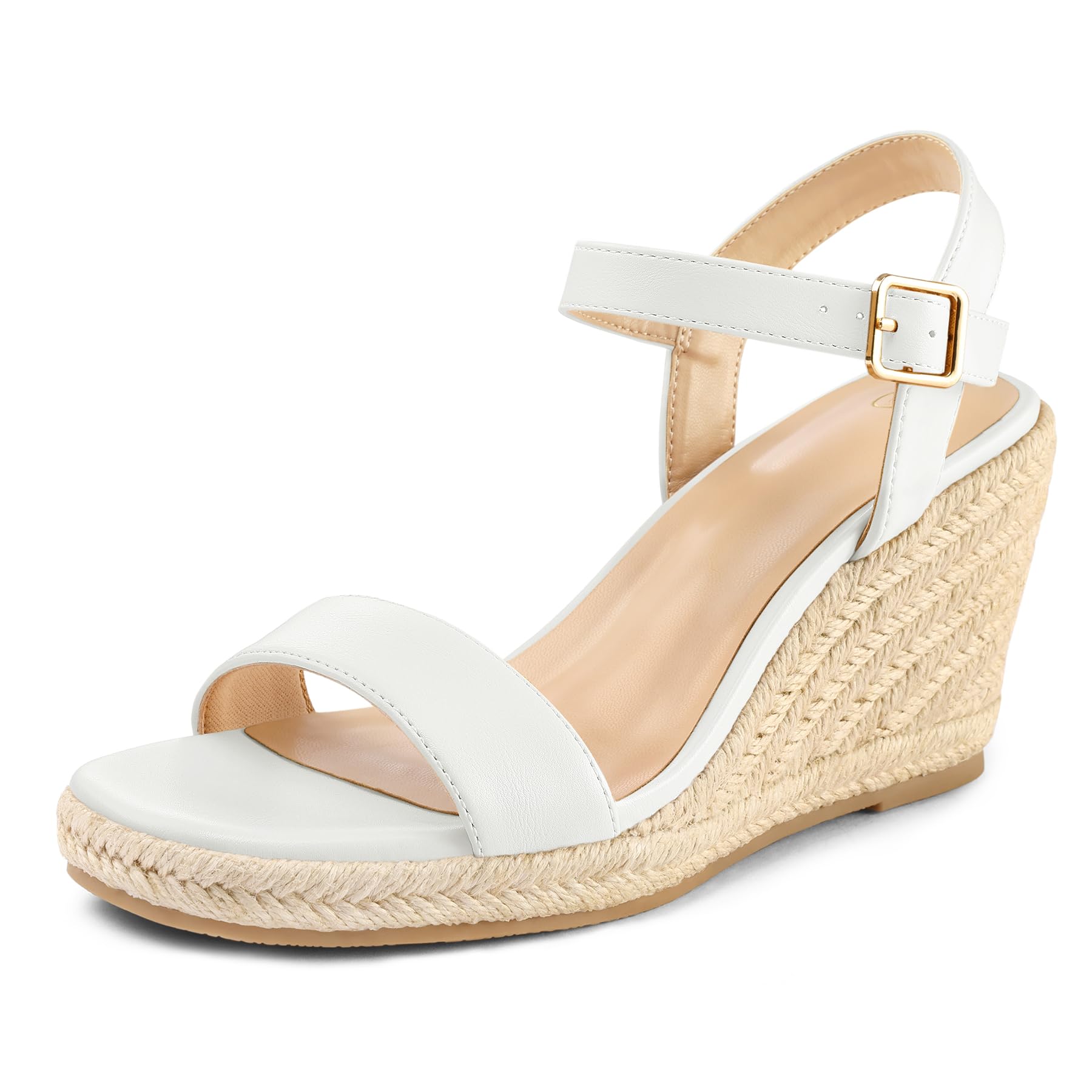 mysoft Women's Espadrille Wedge Sandals Square Open Toe Platform Sandals