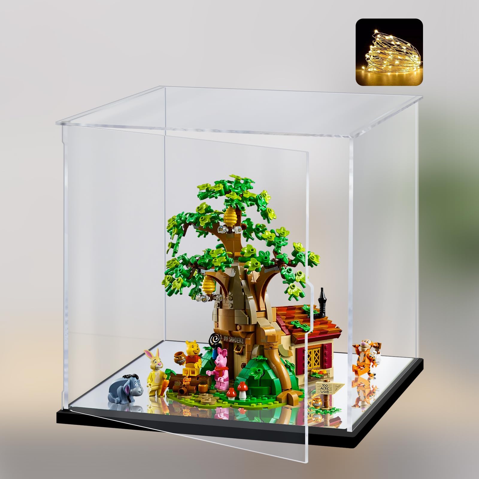 Clear Acrylic Display Case for Lego Disney Winnie The Pooh 21326,Display Box Dustproof Showcase Organizer for Protect Action Figures or Collections(11.8*9.8*11.8inch)