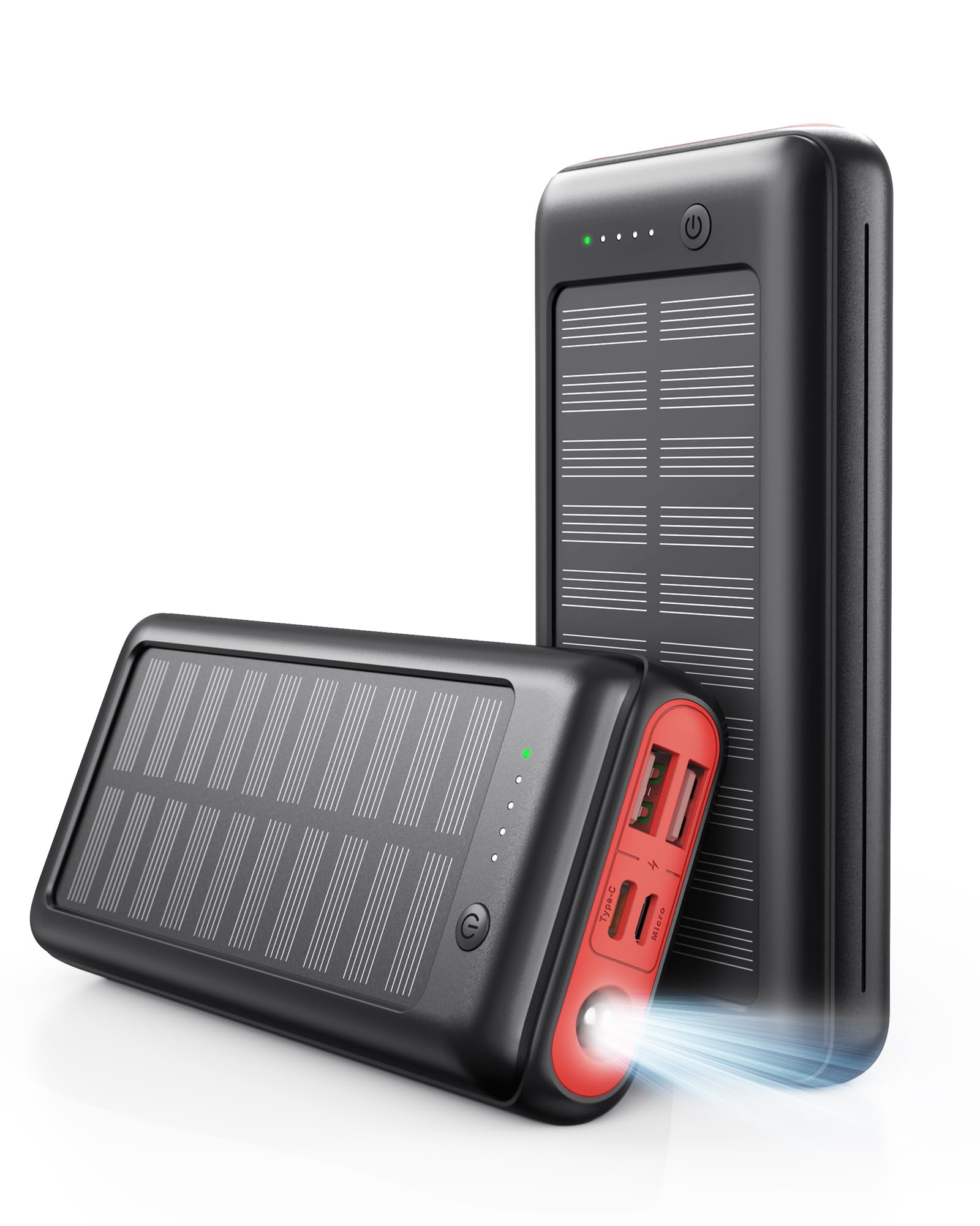 Solar Powerbank 27000mAh, 22,5W PD20W Power Bank Schnell Aufladende, Tragbares Ladegerät für Outdoor Indoor